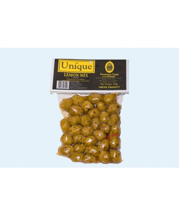 Unique LEMOM MIX Green Oliven 250gr Vacuum