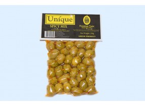 Unique SPICY MIX Green Oliven 250gr Vacuum